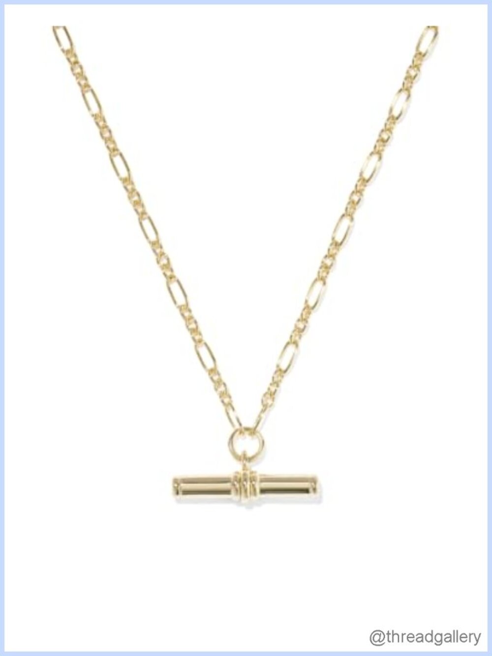 Kendra Scott Bree Metal T-Bar Short Pendant Necklace Gold Plated Brass
